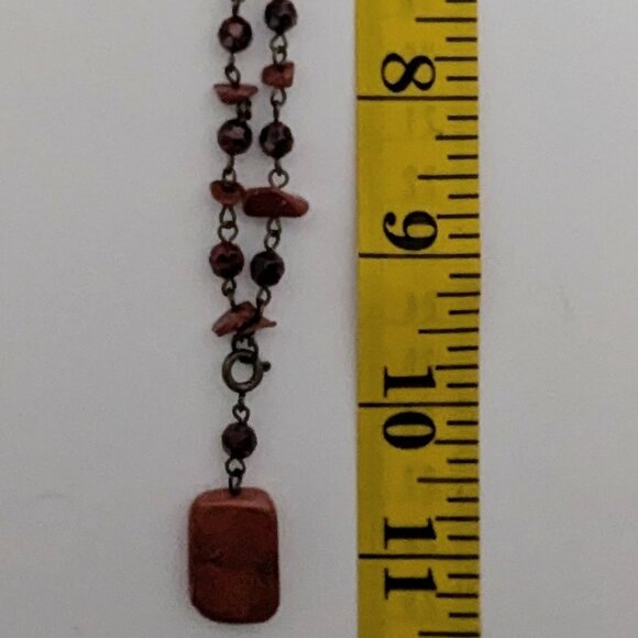 Vintage Jewels by Park Lane- Red Jasper Necklace & earrings Set- Retro - Picture 4 of 5